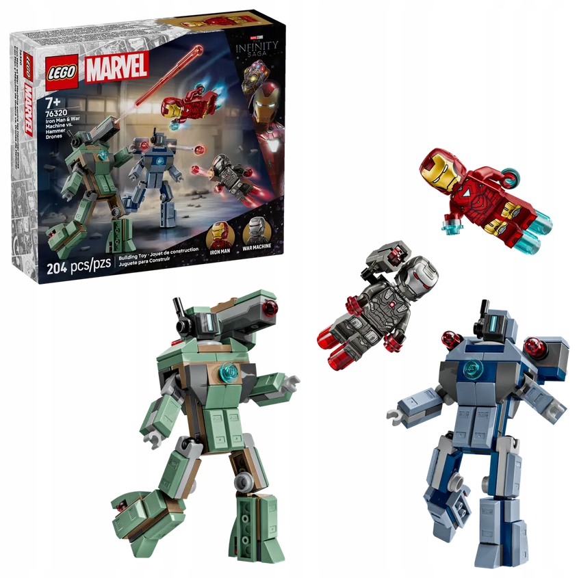 Lego 76320 Marvel Iron Man a War Machine versus drony Hammera