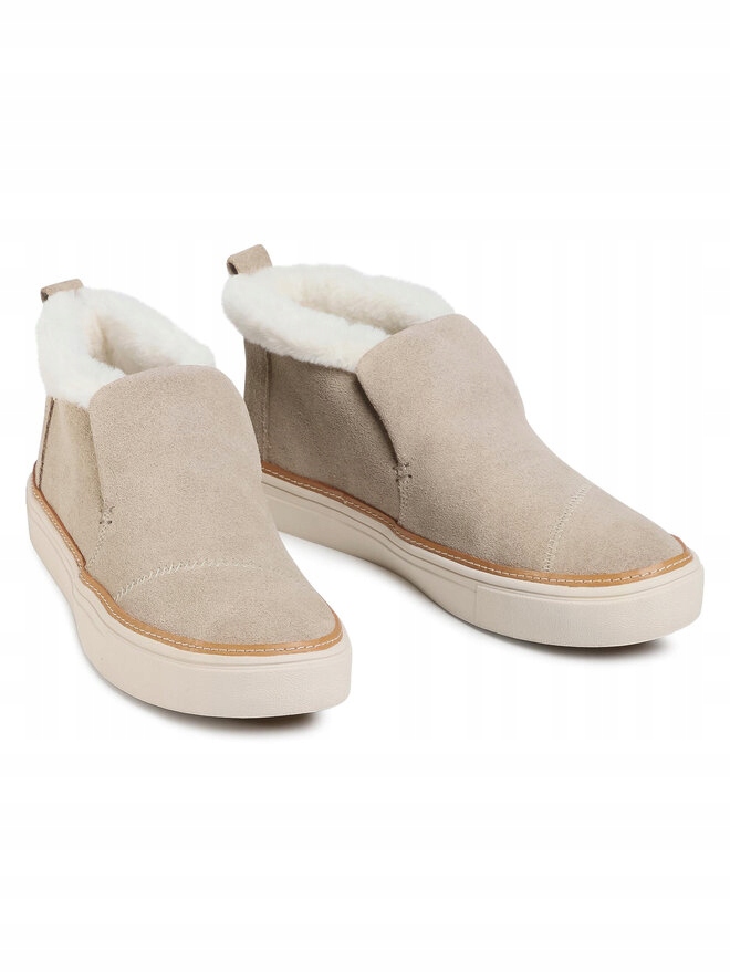 Toms Béžové Dámské Kotníkové Boty S Měkkou Kožešinou A Bílou Podrážkou 40 Jtd