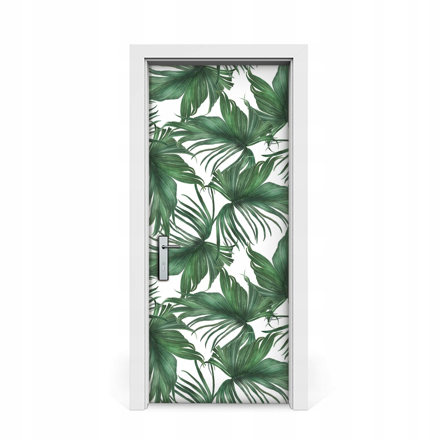 

Okleina na Drzwi Naklejka Malowane Liście Palmowe