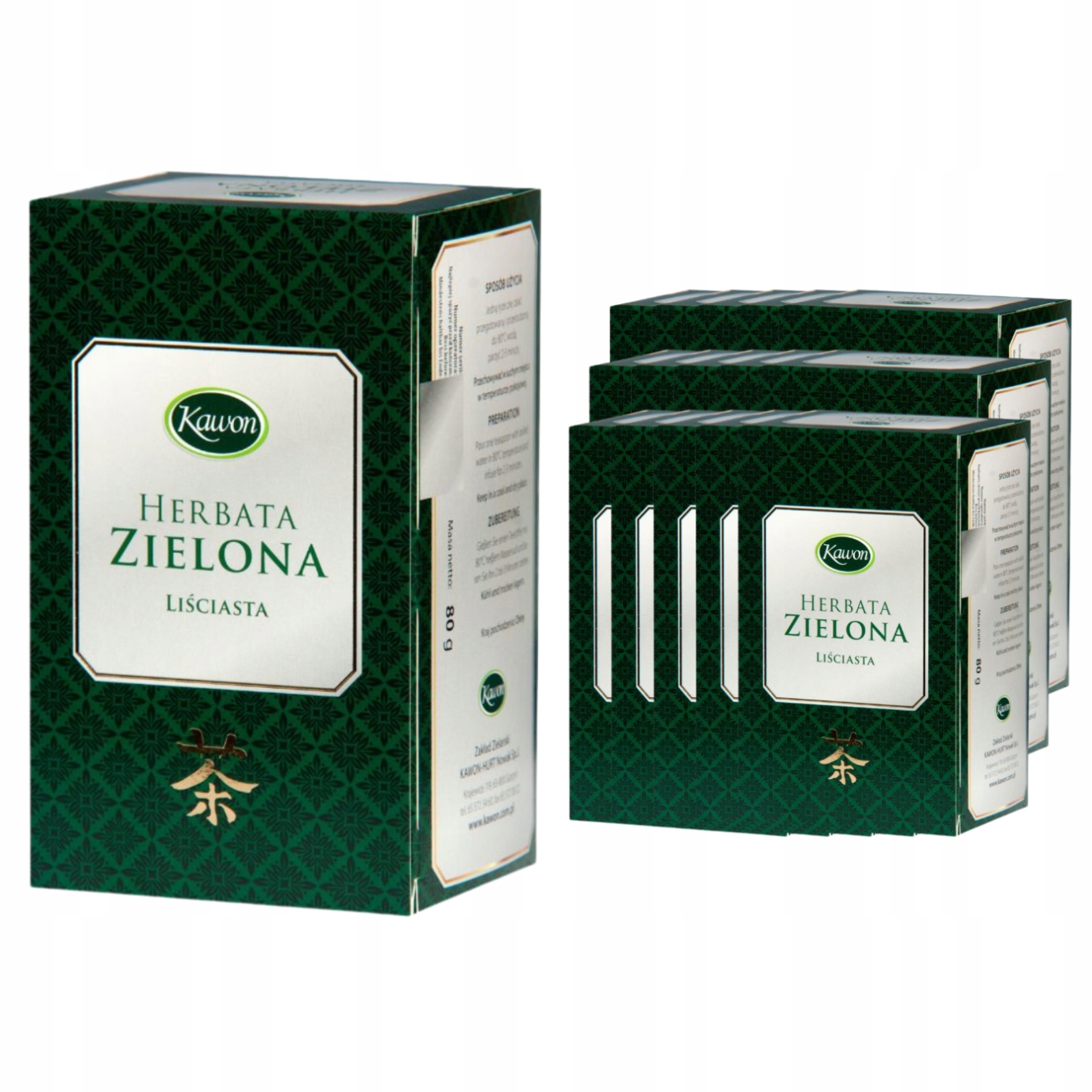 Kawon Herbata Zielona Liściasta 80 G Zestaw x16 szt.