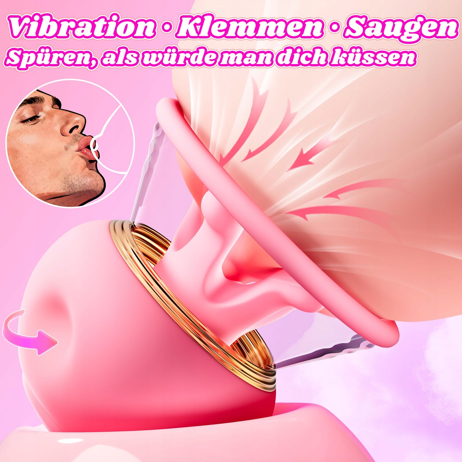 VIBRATION Zestaw Wibratorów Dla Kobiet Klitoris i Piersi 9 Trybów Wibracji — miniatura 2