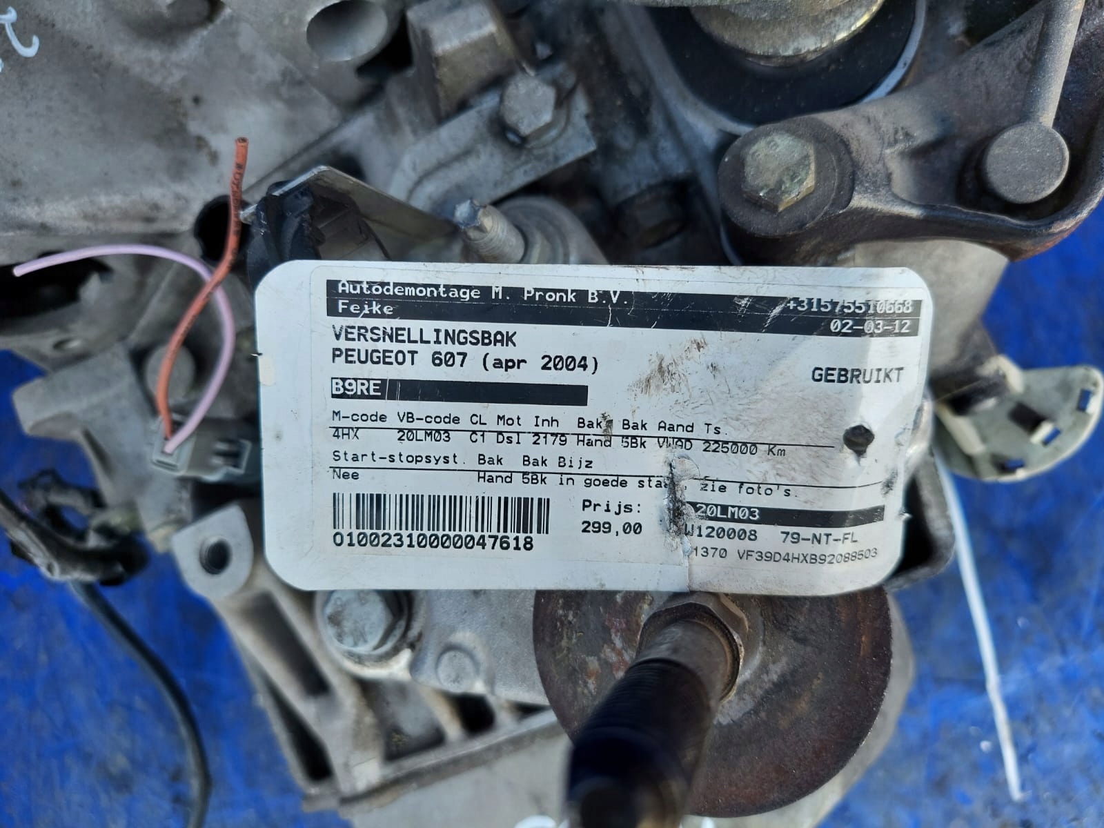 Getriebe PEUGEOT 607 2.2 HDI 20ML03