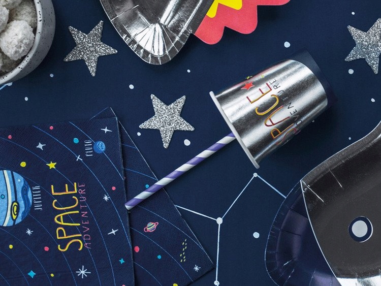 SŁOMKI PAPIEROWE LILIOWE PASKI 10 SZT. 19,5 CM Długość 19.5 cm