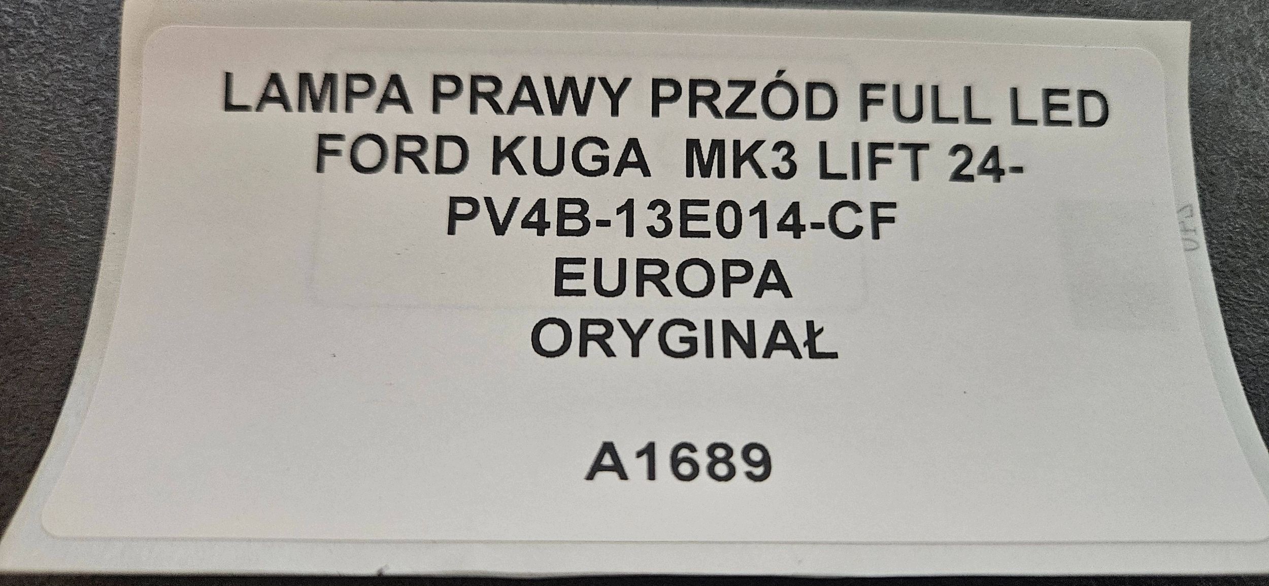 light right front FULL LED FORD KUGA MK3 LIFT 24- EUROPA PV4B-13E014-CF