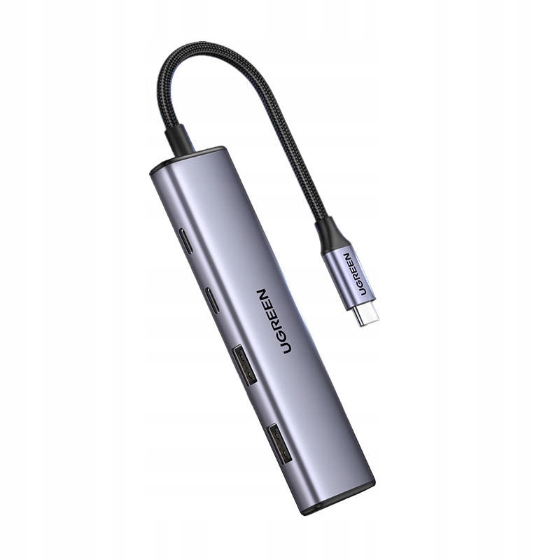 Adapter Hub Ugreen CM473 Usb-c 2XUSB-C 2XUSB-A 5GB/S Otg Aluminium
