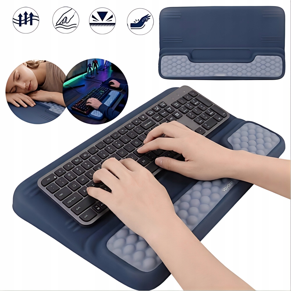 Stojan Na Klávesnici Podložka Pod Zápěstí Protiskluzová Podložka Fialová