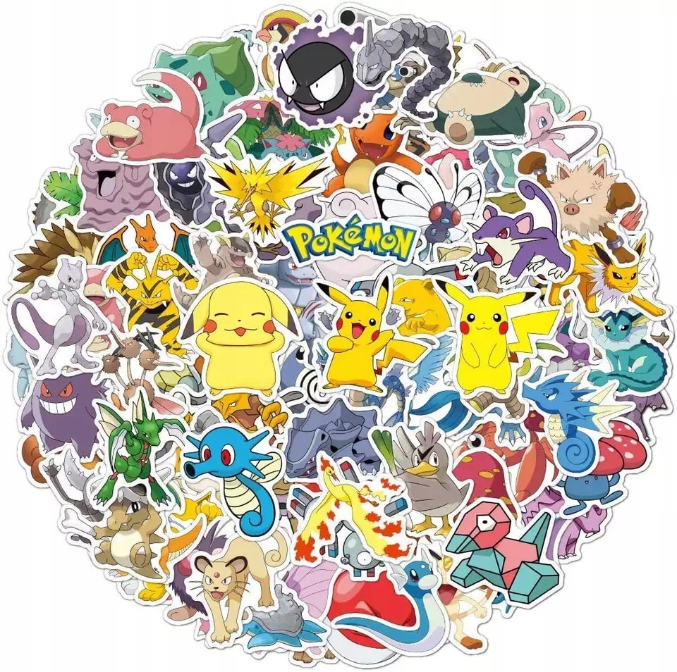 

Wlepy Pokemon MIX Naklejki Sticker Bomb 100 szt