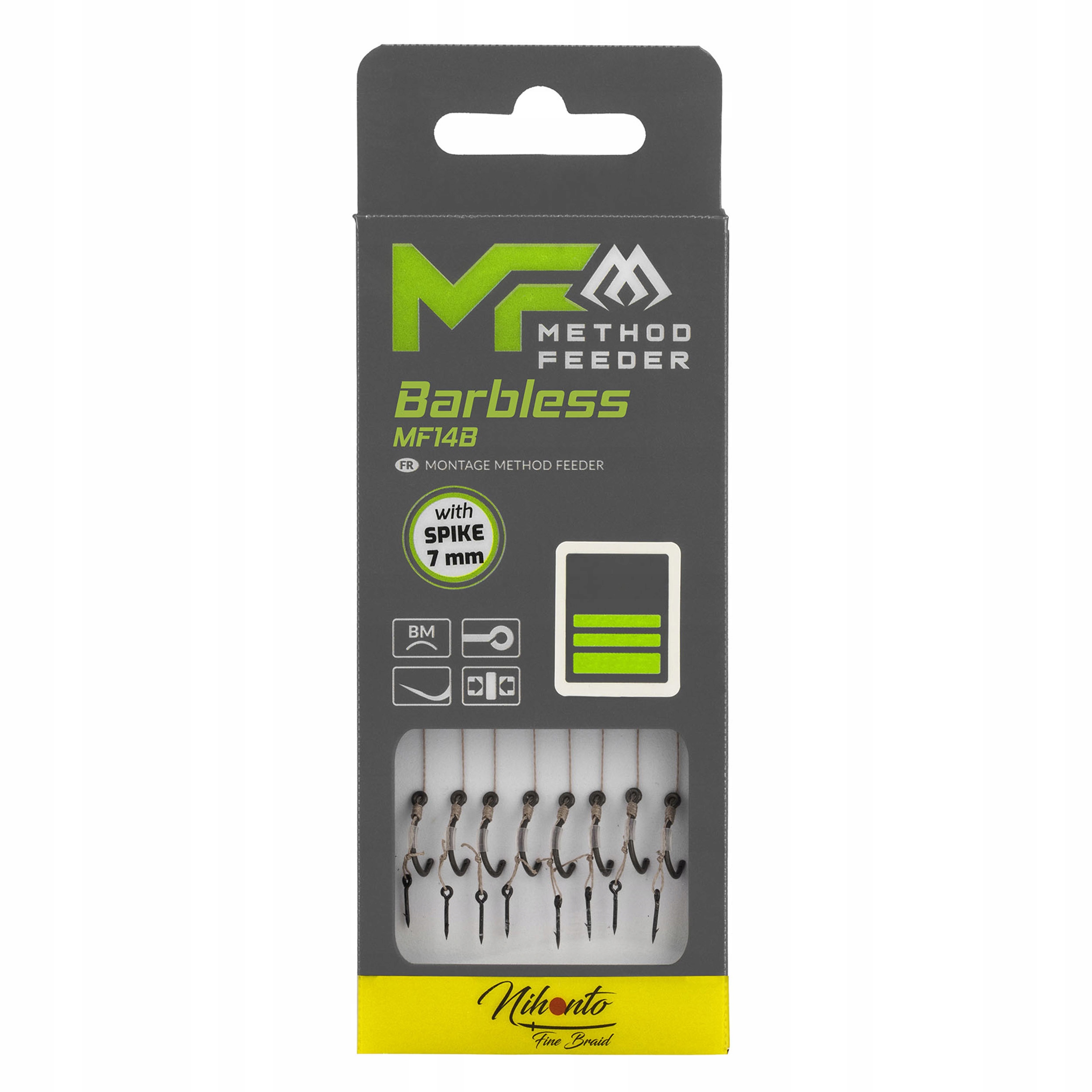 Haki #6 Mikado Method Feeder bez zadziora przypon z igłą śred. 0,16mm 8szt