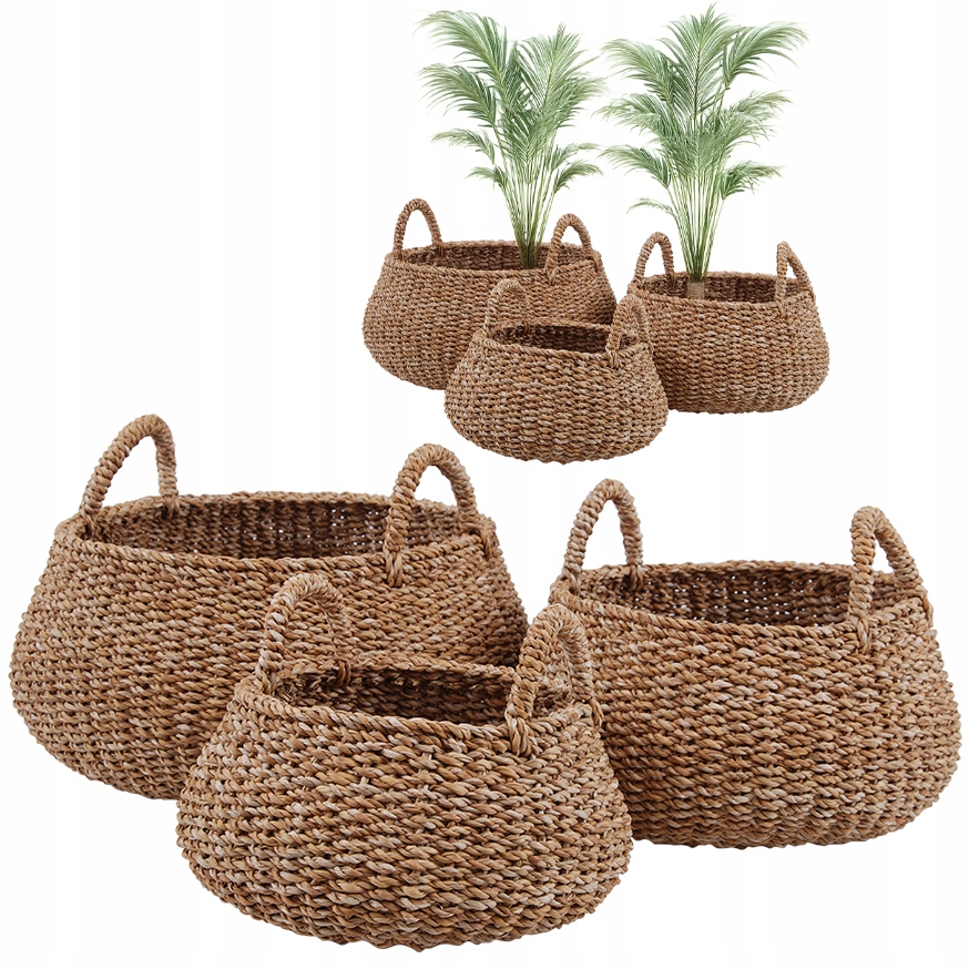 Kvetináč Kôš Veľký Boho 3 ks nízky na bonsaje balkón do obývačky obal na kvetináč