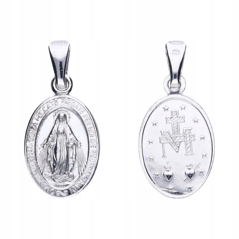 Stříbrný rhodiovaný medailon 925, oboustranný, oválného tvaru