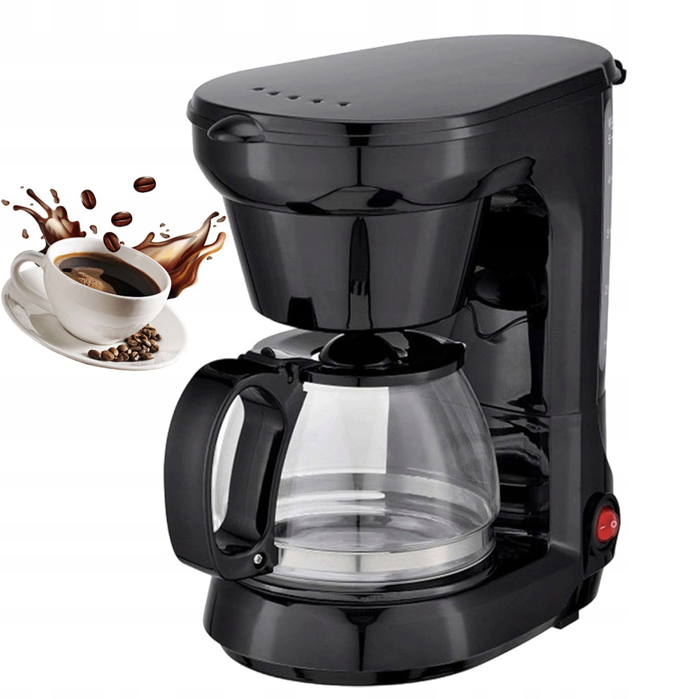 Překapávací Kávovar Černý 750 ML S Pevným Filtrem, Proti Odkapávání