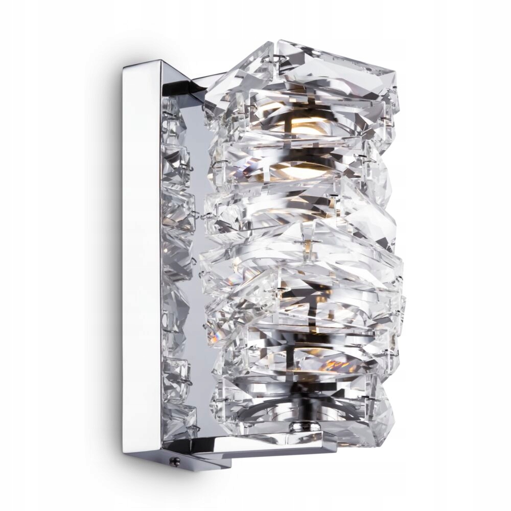 Krištáľová nástenná lampa glamour chróm do spálne a obývačky Maytoni