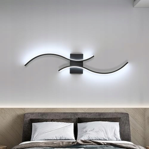 Černá Led Nástěnná Lineární Lampa Do Obývacího Pokoje S Dálkovým Ovládáním, Moderní, 80 CM