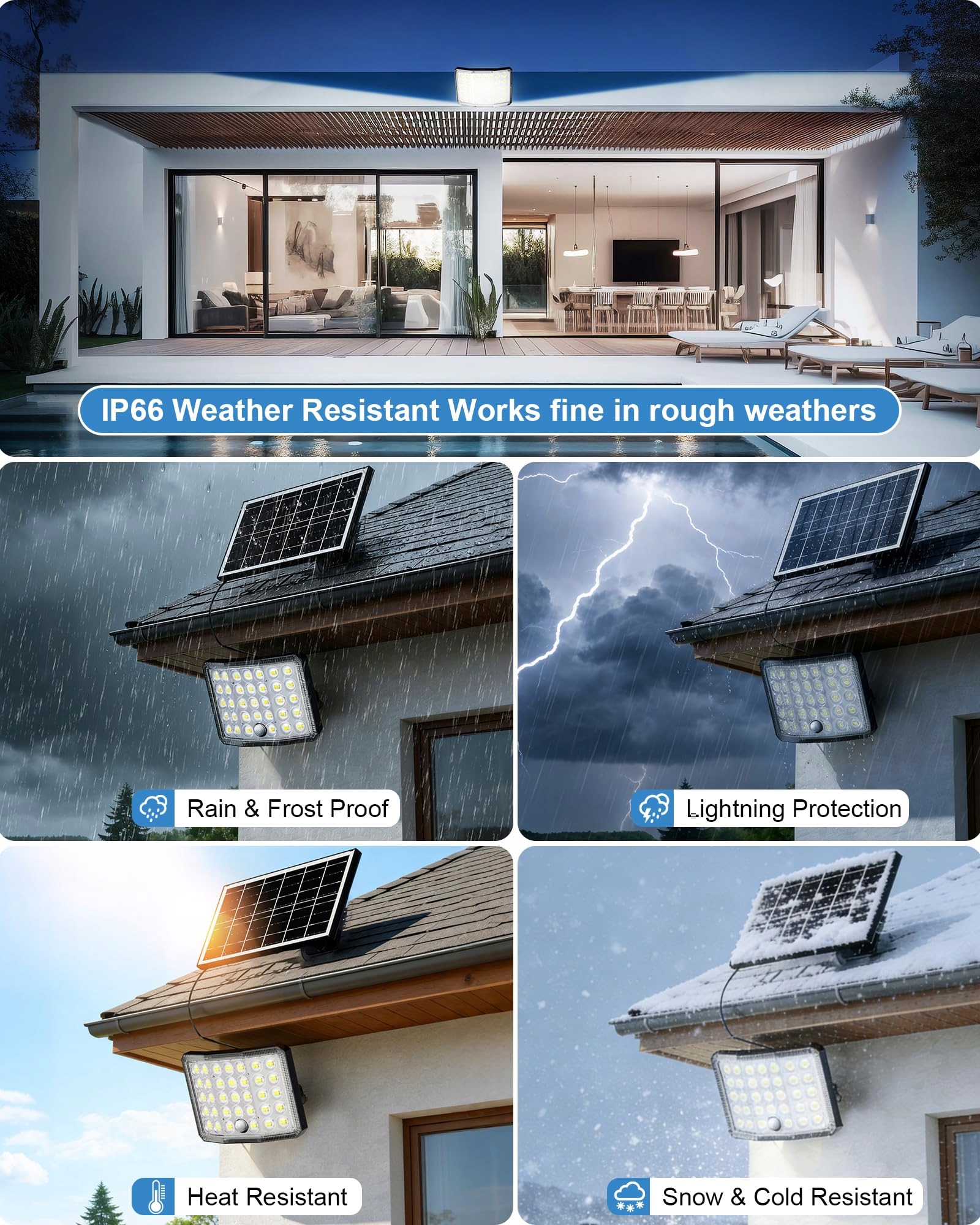 Lampa Solarna LED Z Czujnikiem Ruchu 3600mAh IP66 Pilot 4 Tryby GILIWOSY — miniatura 7