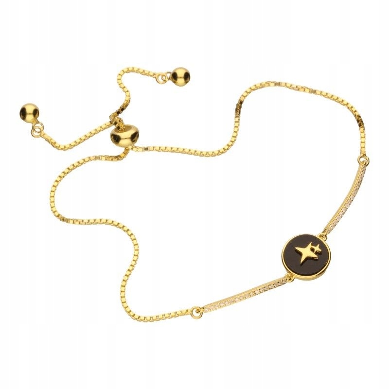 Stříbrný náramek 92 5, pozlacený, 3 g, s bílými zirkony jako dárek