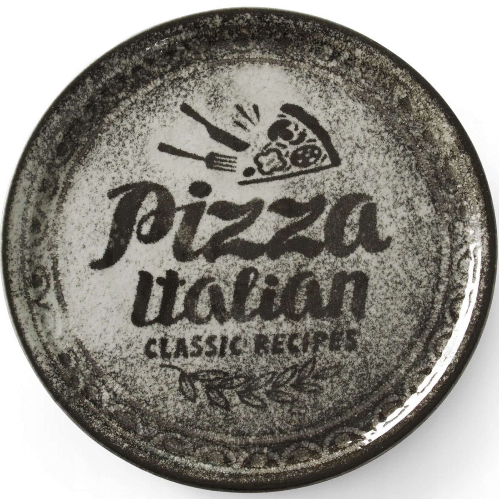 Tanier na pizzu z porcelánu Recipe Collection Black, priemer 33 cm sada 6 kusov
