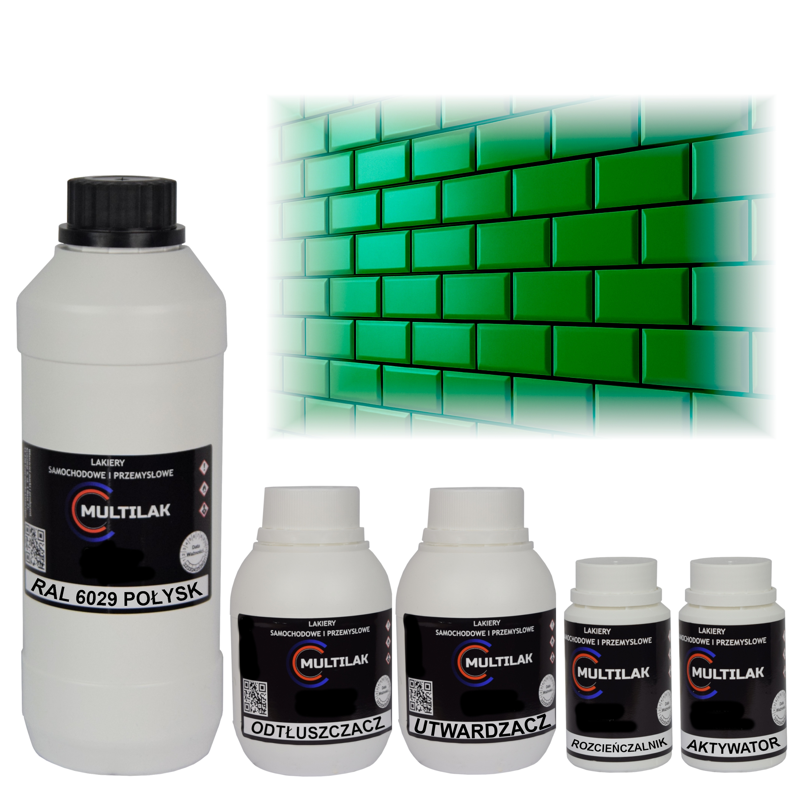 Lak farba Ral 6029 na glazúru dlaždíc a dlaždíc na valček, štetec 1L Lesk