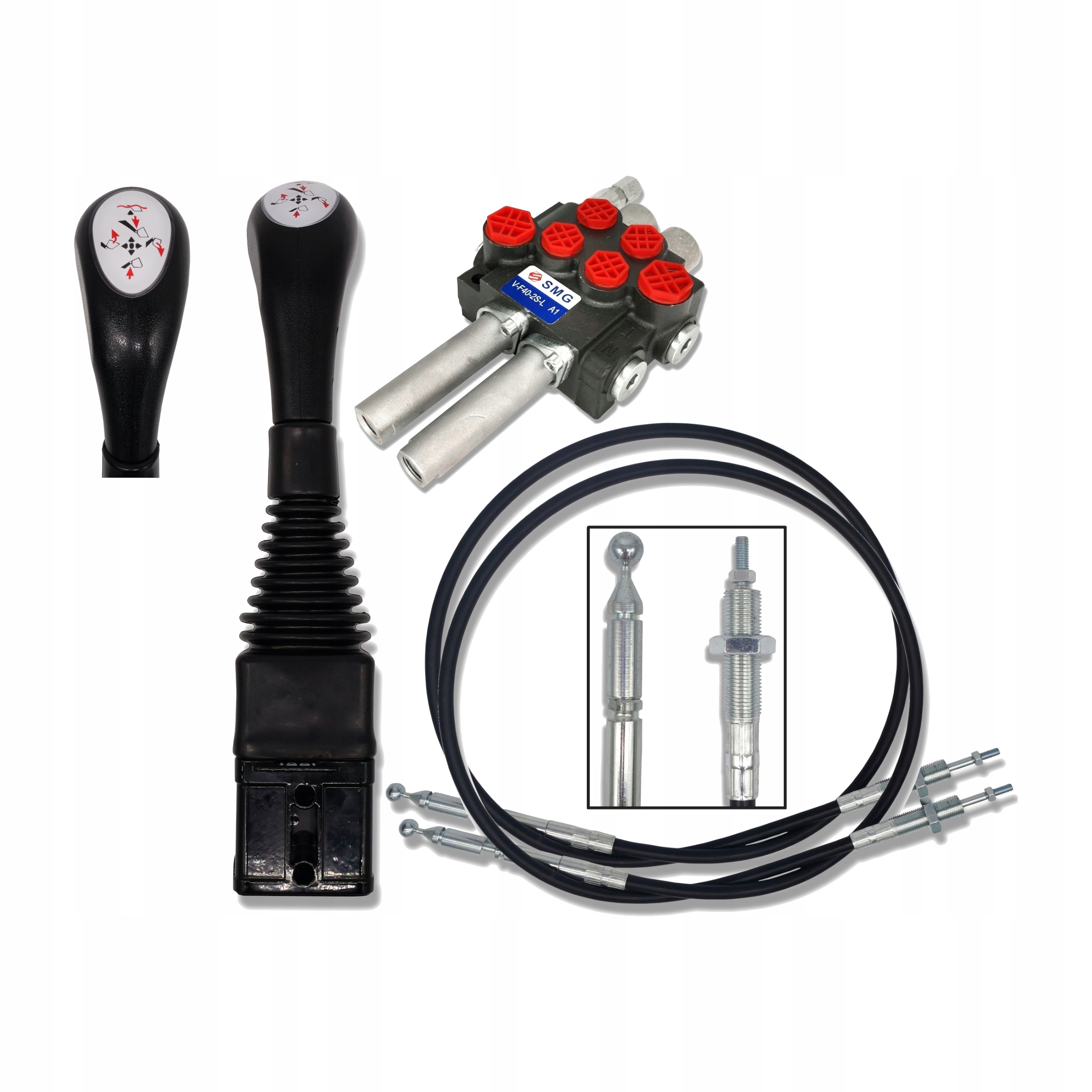 Set 2 Sec Tura Rozdělovač 40L Joystick Linky 1000mm