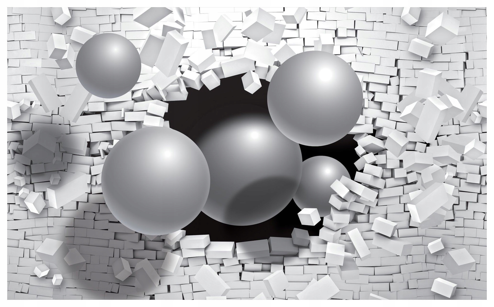 Fototapeta Sféry a cihla Iluze prostoru moderní design 368x254 lepidlo