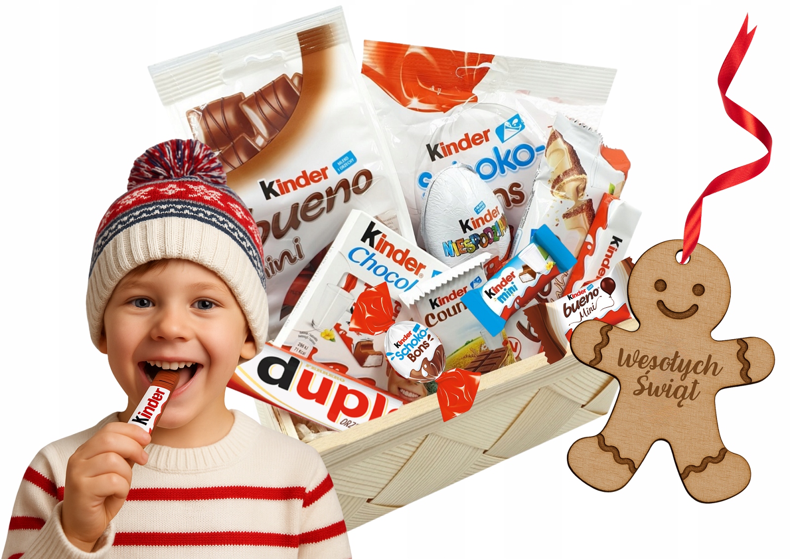 Košíček Kinder Dárek na Vánoce Mikuláše Hvězdičku pro děti Gravírování