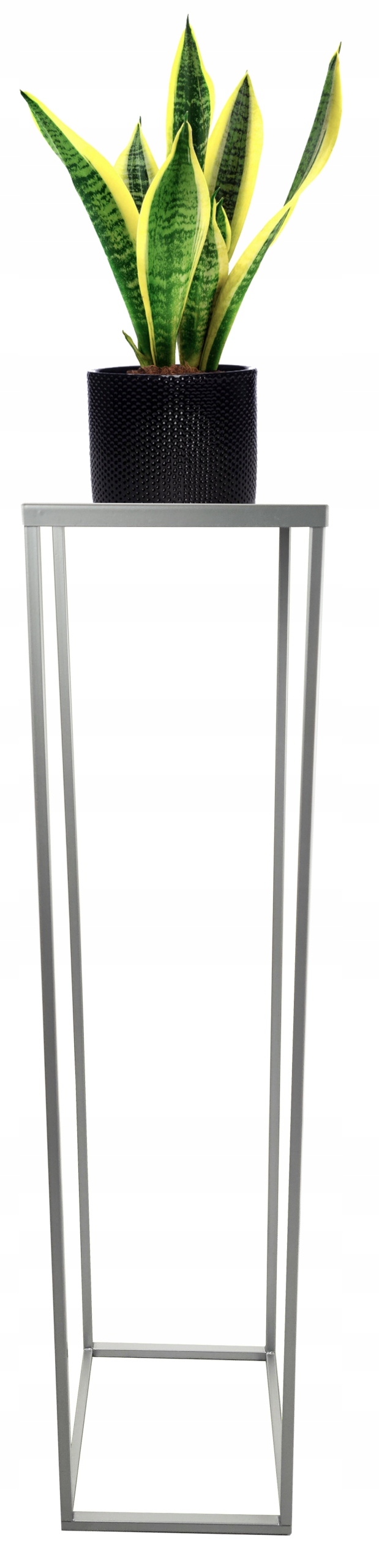 

Kwietnik stojący metalowy loft srebrny 80cm