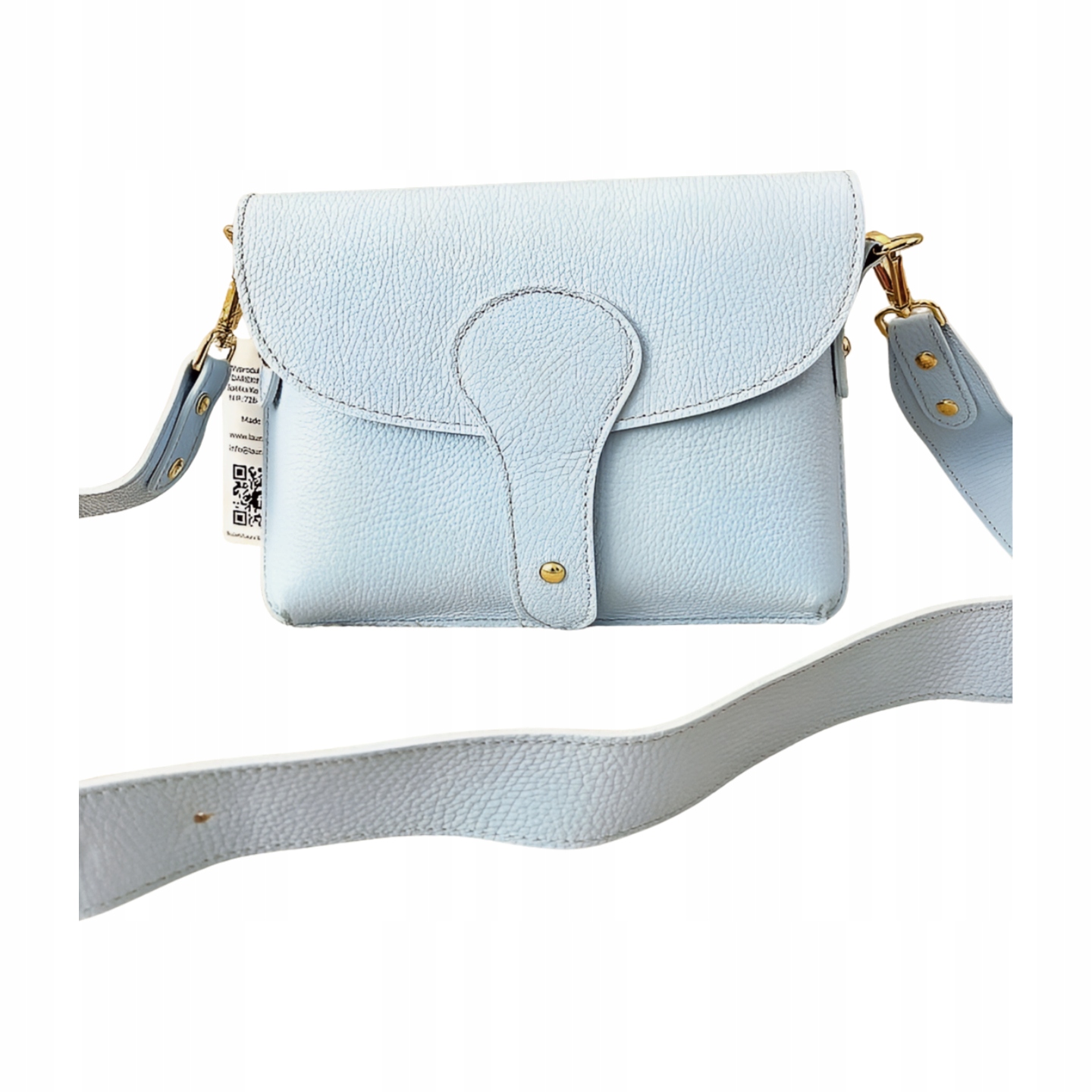 Laura Biaggi kabelka přes rameno L kožená modrá s klopou