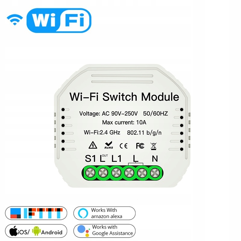 

Przełącznik Tuya WiFi MS-104 dopuszkowy przekaźnik