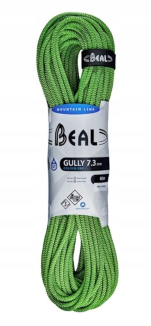 Dynamické lano Gully Unicore 7,3 mm x 60 m Golden Dry Green Beal