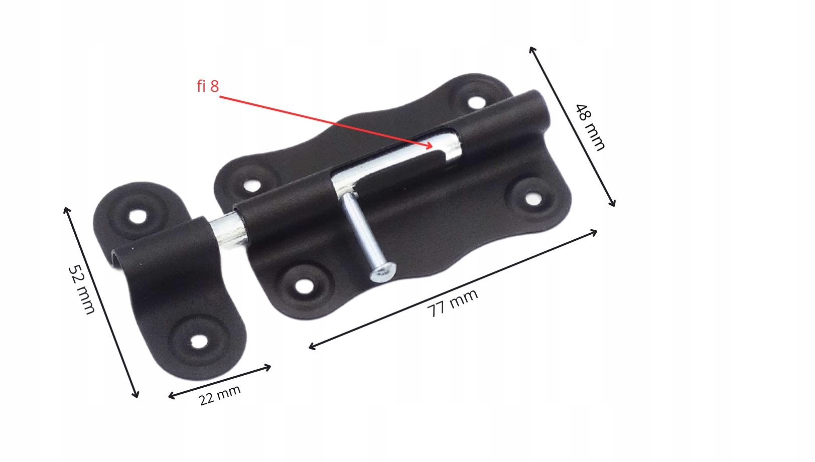 ZASUWKA UNIWERSALNA 75 MM CZARNA BLOKADA Rodzaj blokada