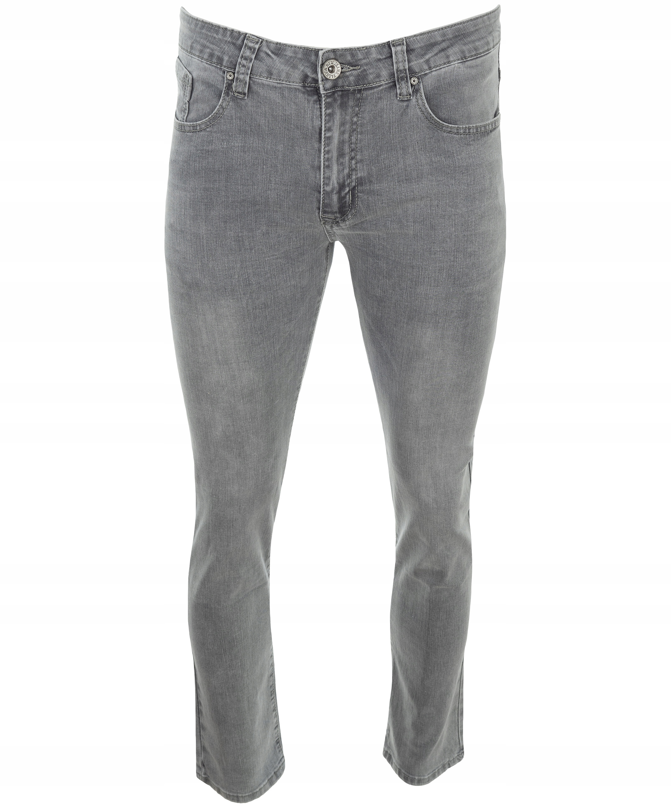 Spodnie jeansy szare ELASTYCZNE DŻINSY PROSTE W48 Długość nogawki długa