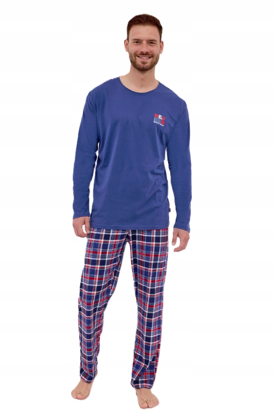 Pánské pyžamo Cornette Never 2 s dlouhým rukávem velikost 2XL Bavlna 100%