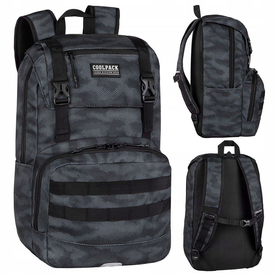 Batoh Školní Cestovní Batoh Coolpack Risk Camo Black