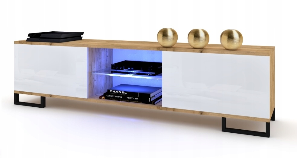 

Gloria Szafka Rtv 140 Craft Biała Połysk Nogi Led