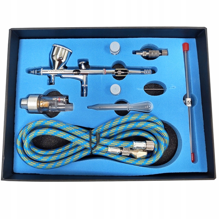 Aerograf AB-180K pneumatická lakovací sada 4 trysky 0,2 0,3 0,5 0,8
