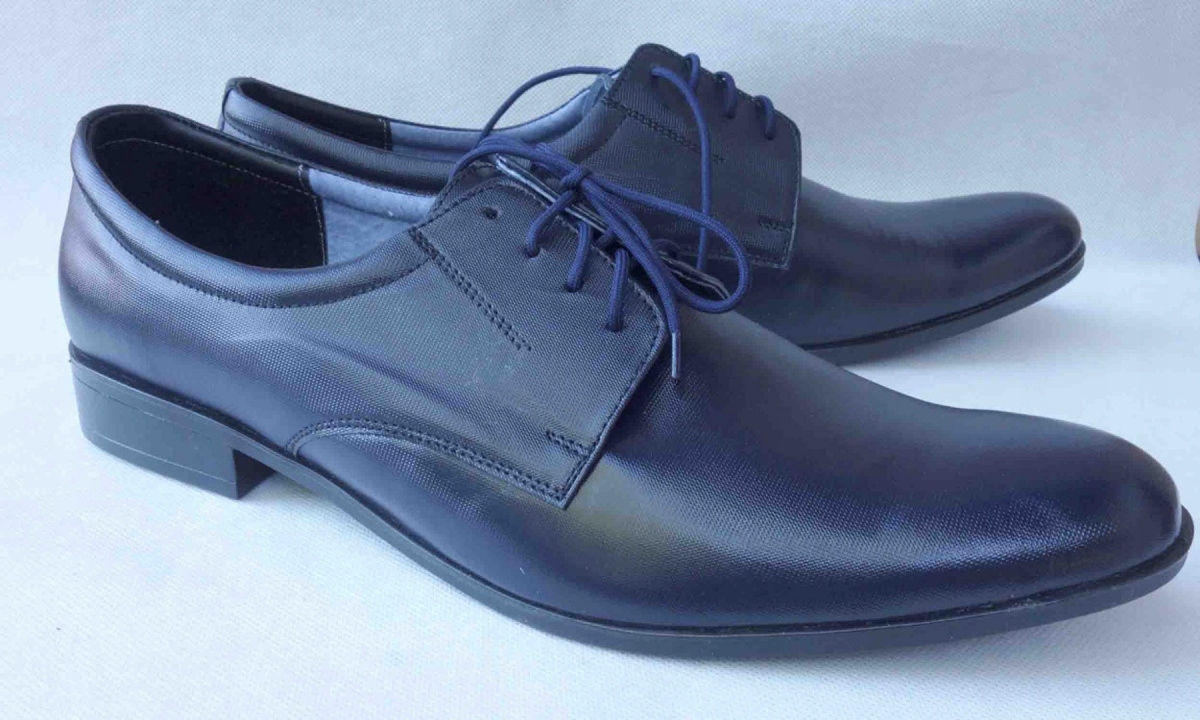 POLSKIE skórzane PÓŁBUTY MĘSKIE GRANAT44 Rozmiar 44