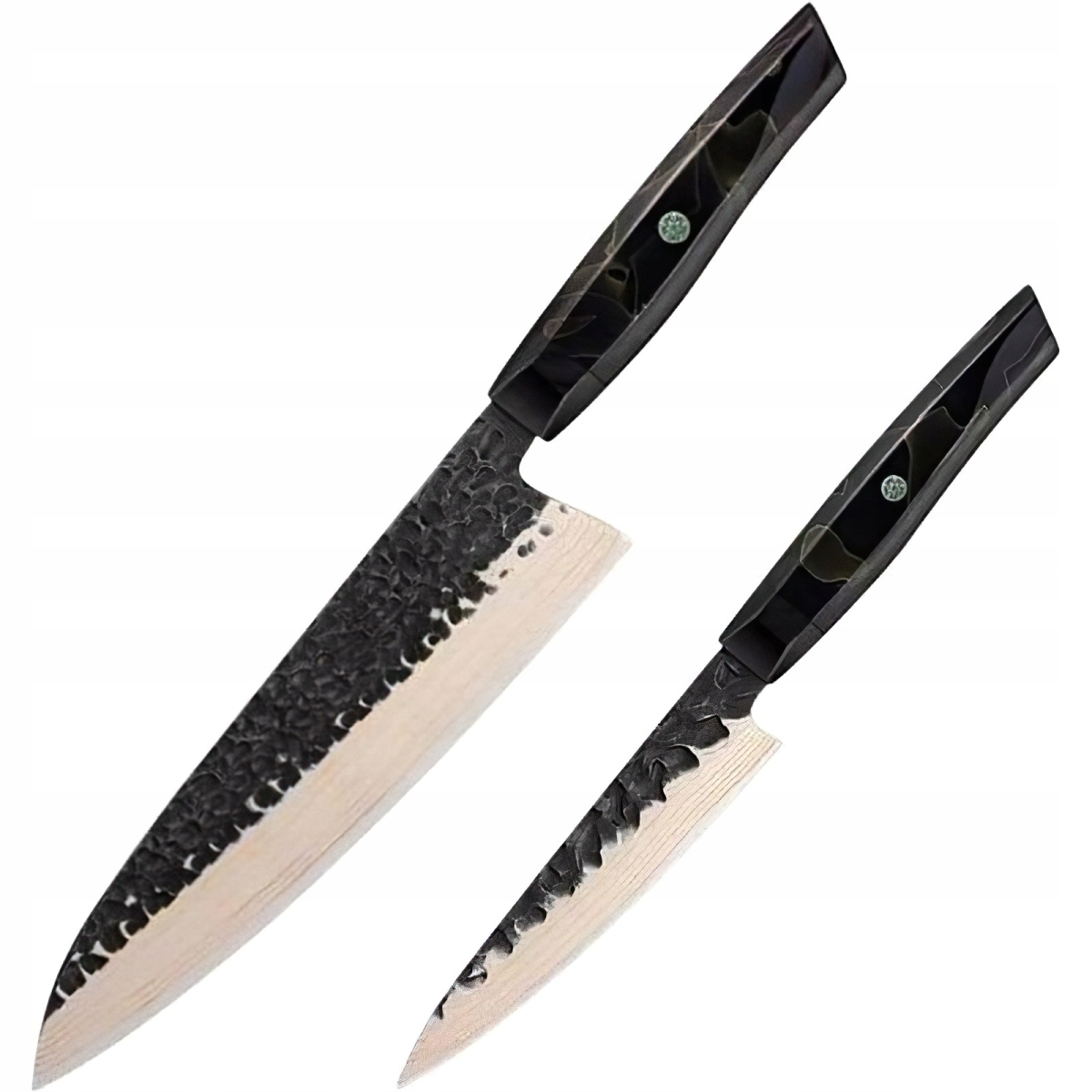 Sada damaškových kuchynských nožov Zankoku – Čierna/Hnedá/2ks KP-37585