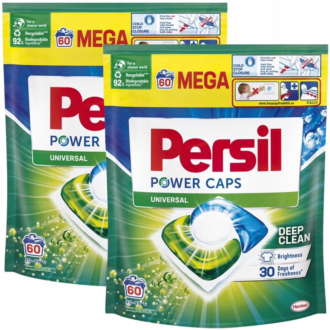 Levně Persil Power Caps Kapsle na bílé prádlo 2x60 ks
