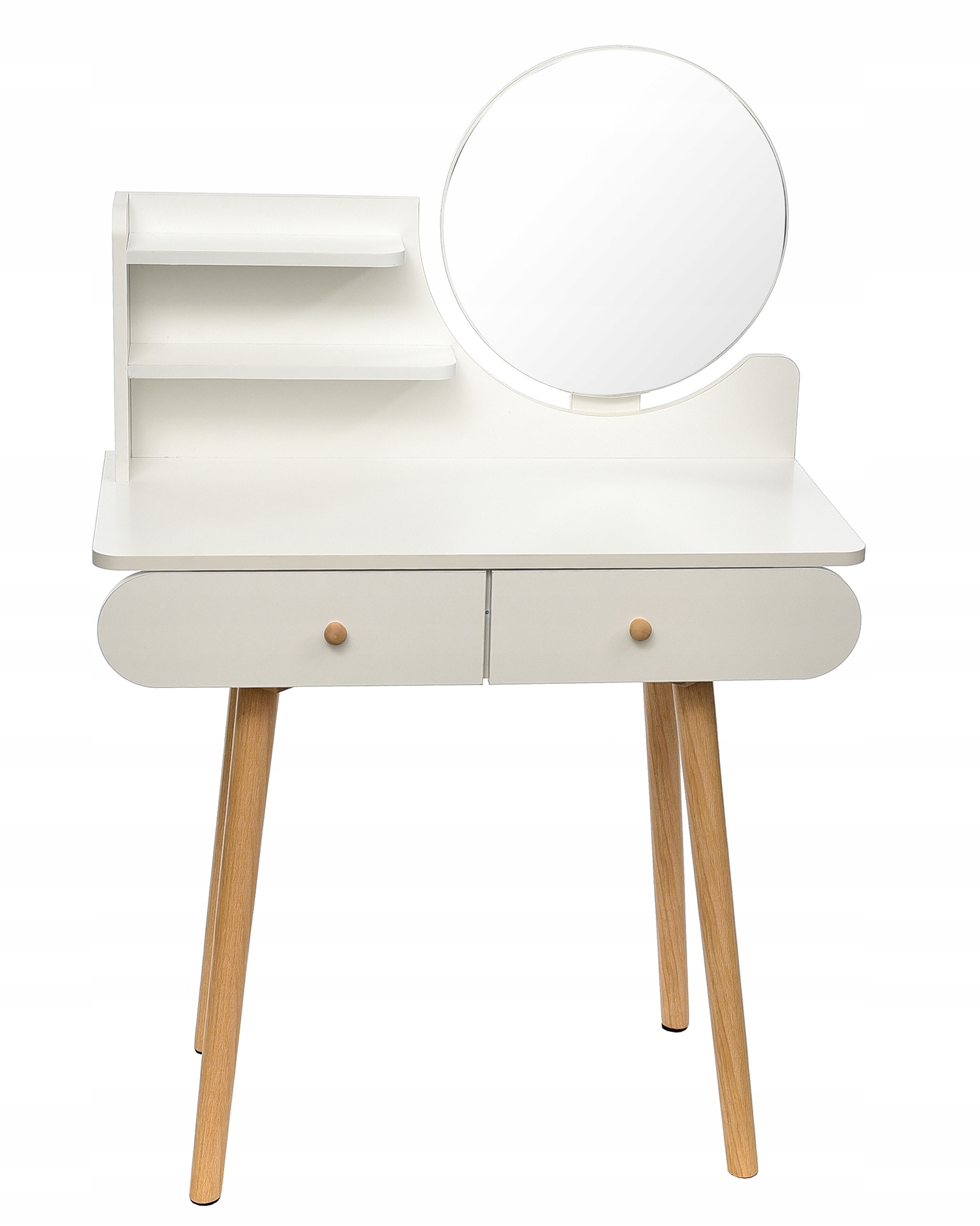 Kozmetický škandinávsky toaletný stolík so zrkadlom SCANDI Výška nábytku 122 cm