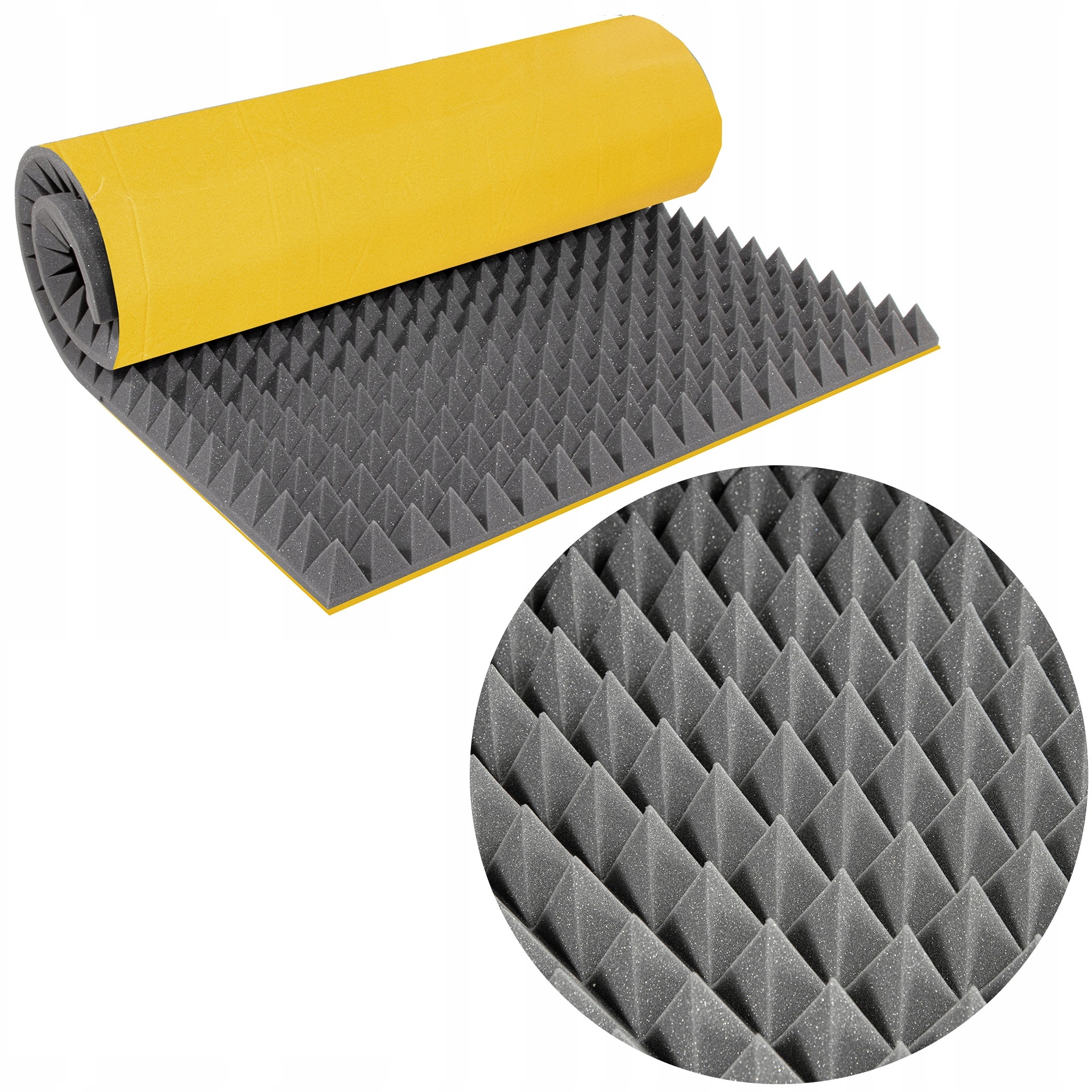 Samolepicí akustická pěna Piramida 7 cm – ideální pro izolaci zvuku