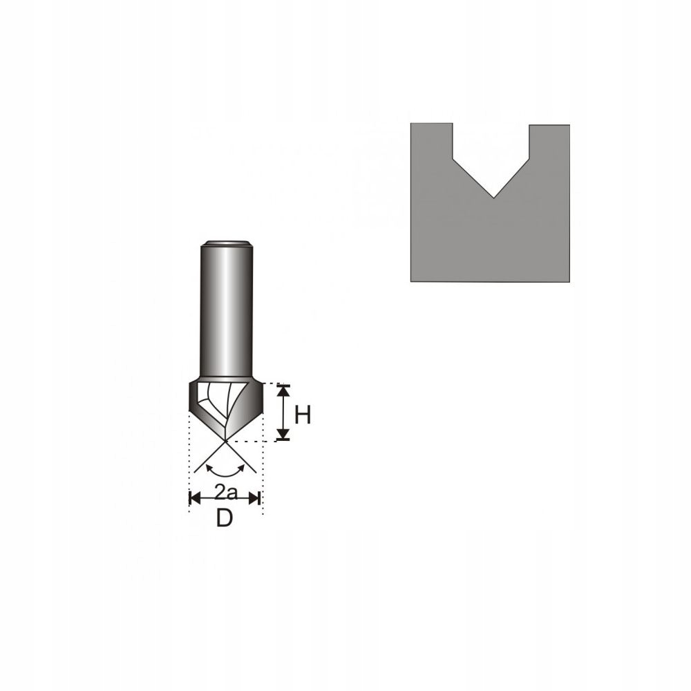 Frez do drewna rowkujący V 25.4x25.4x8mm Marka Dedra