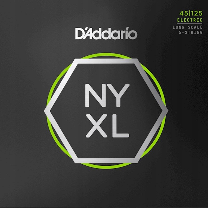 D'addario struny Nyxl s niklovým vinutím (45-125) 5-strunná kytara