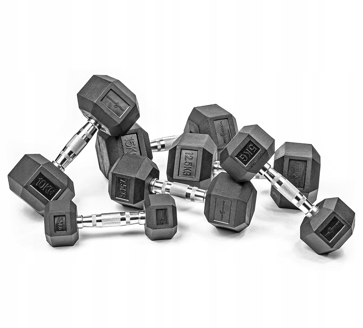 Hantla Hex 25kg ciężarek ogumowany — 5