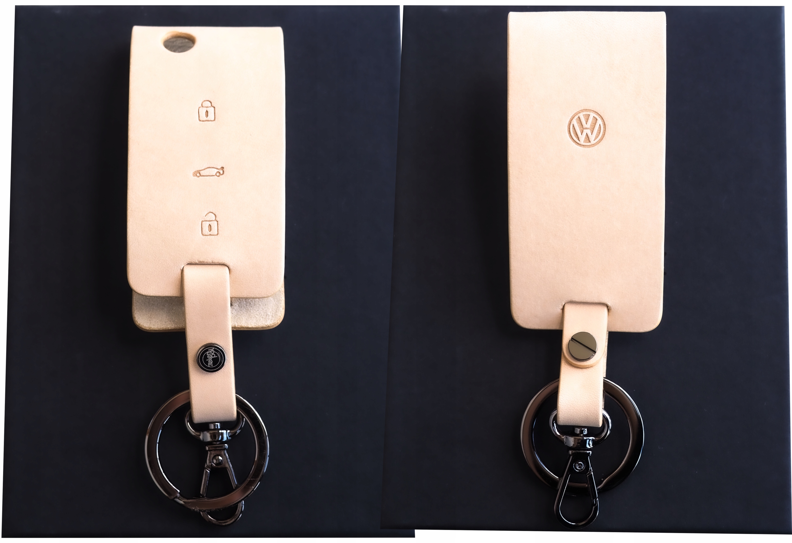 Skorzane Etui Brelok Kluczyk Volkswagen Pokrowiec