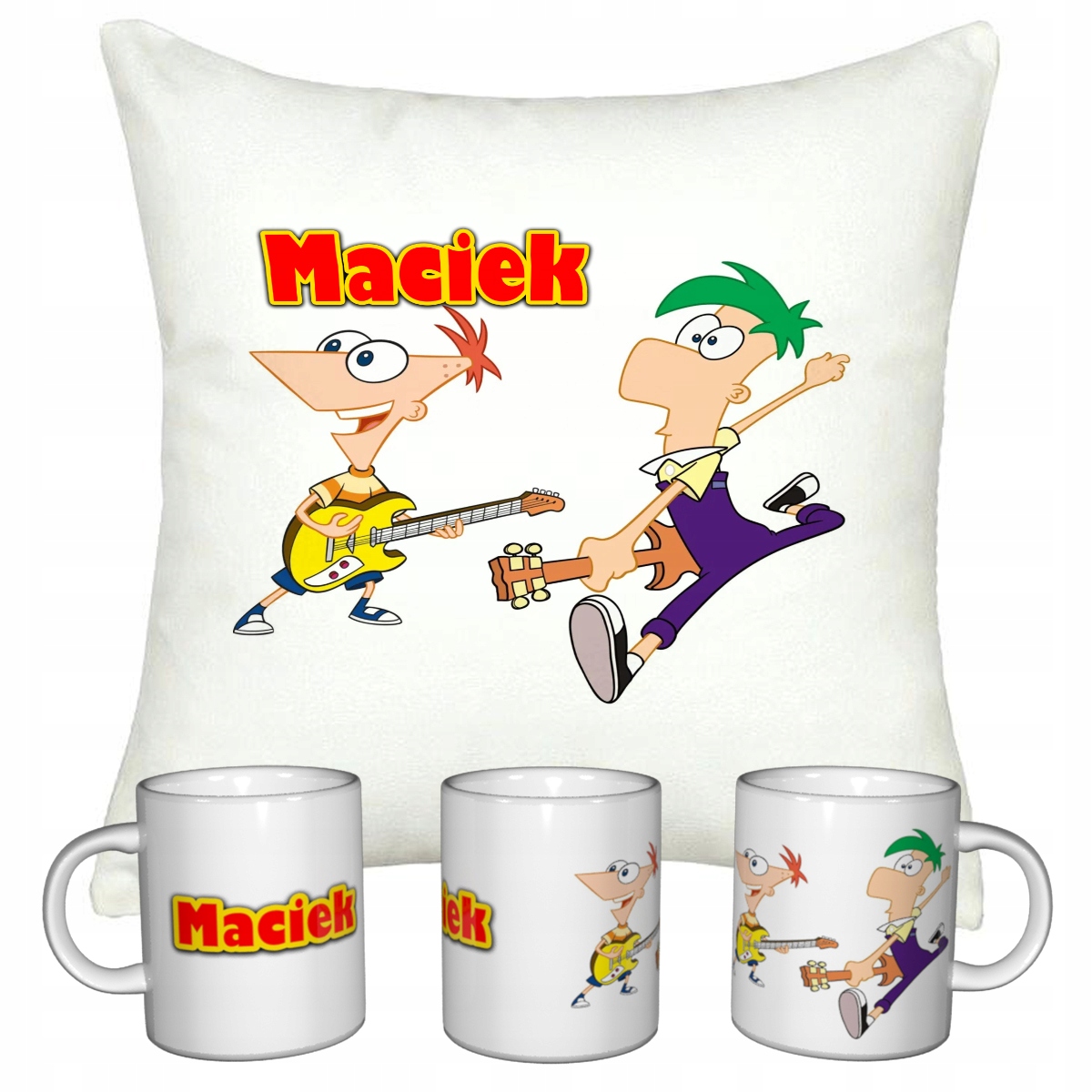 

Zestaw Fineasz I Ferb Kubek Poduszka Imie