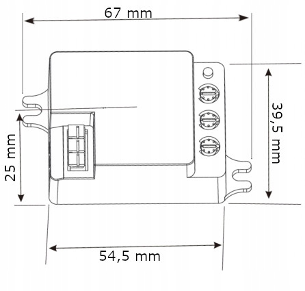 CZUJNIK RUCHU ZMIERZCHU MIKROFALOWY SENSOR CZUJKA DO LED PIR Marka Adelid