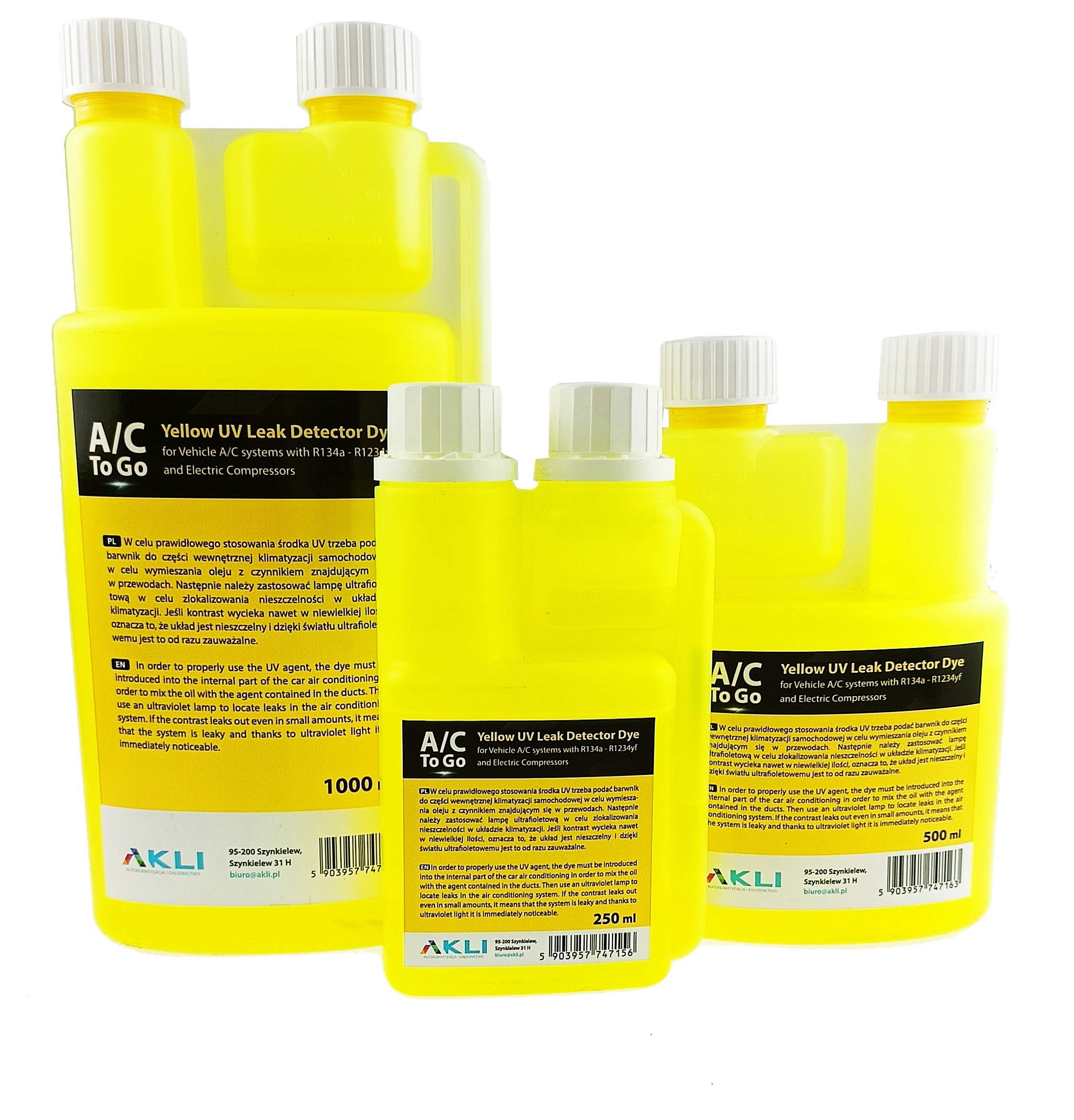 Barwnik Uv 500ml olej PAG100 PAG46 R134a autoklima