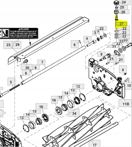 Regulátor výšky sečení John Deere 180 180SL