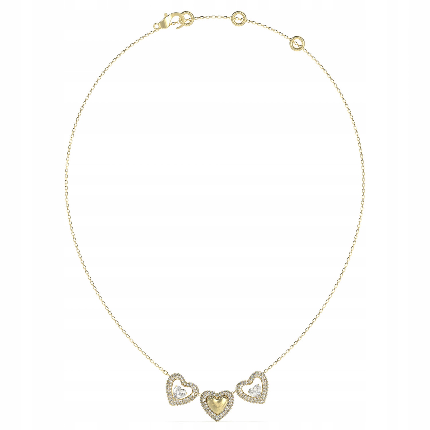 Náhrdelník Guess zlaté srdce zirkon 46 cm