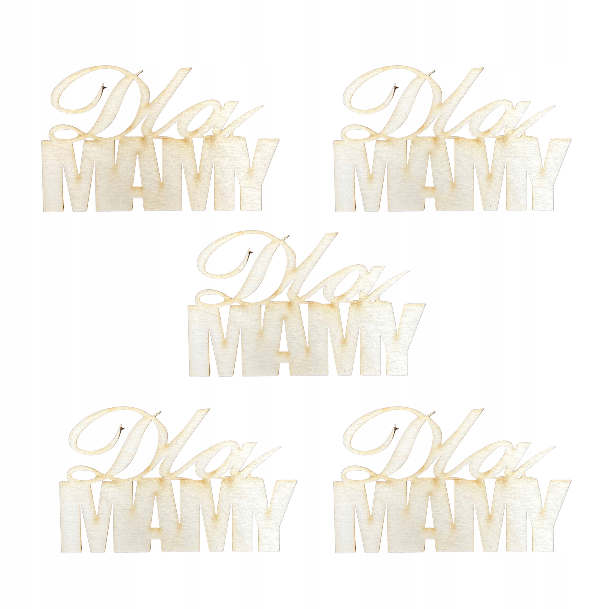 Scrapki Drewniane napis Dla Mamy Dzień Matki 5szt.