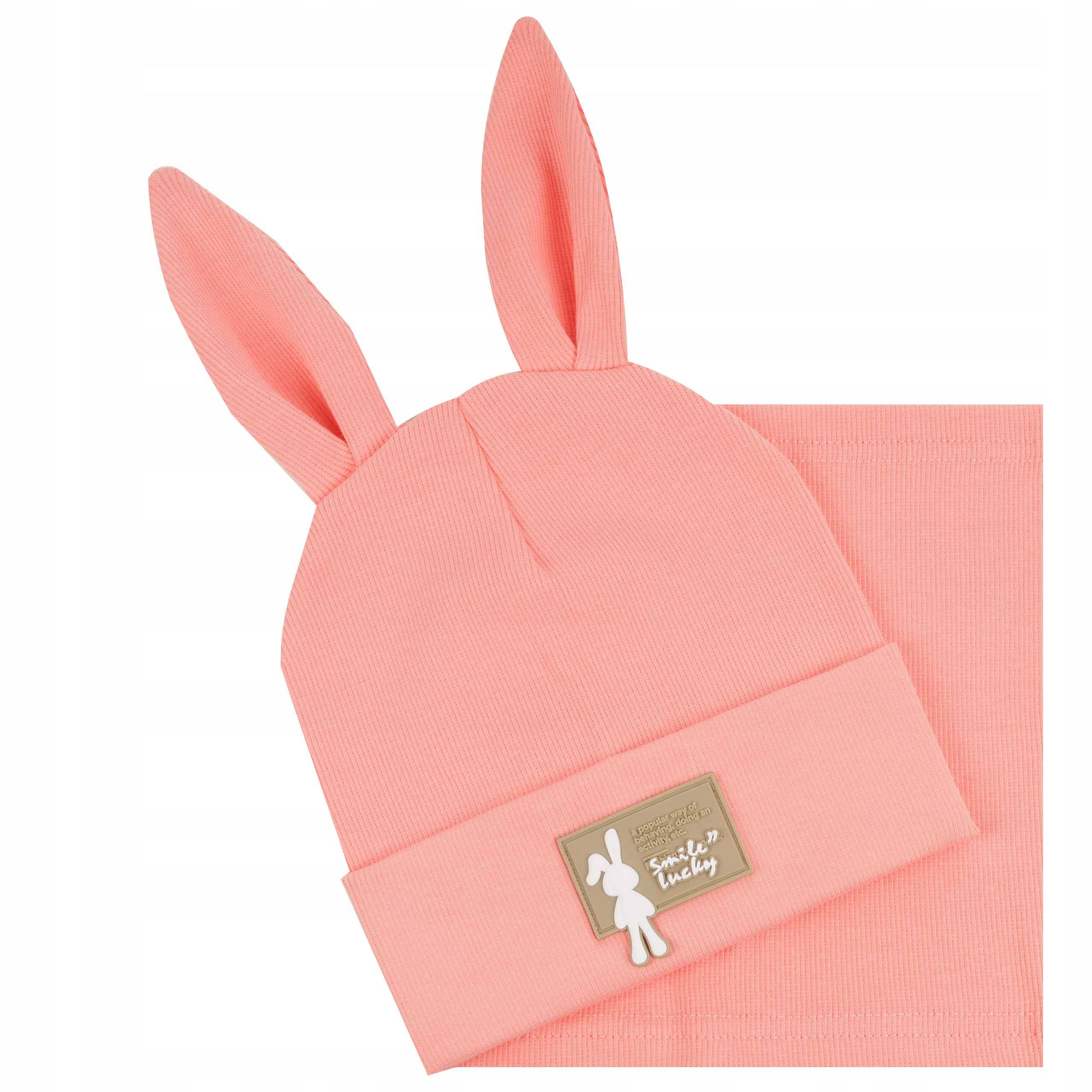 LETNI WIOSENNY DZIECIĘCY KOMPLET CZAPKA Z USZAMI + KOMIN TUBA 44-48